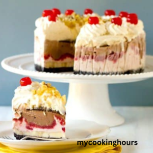 banana split ice cream cake