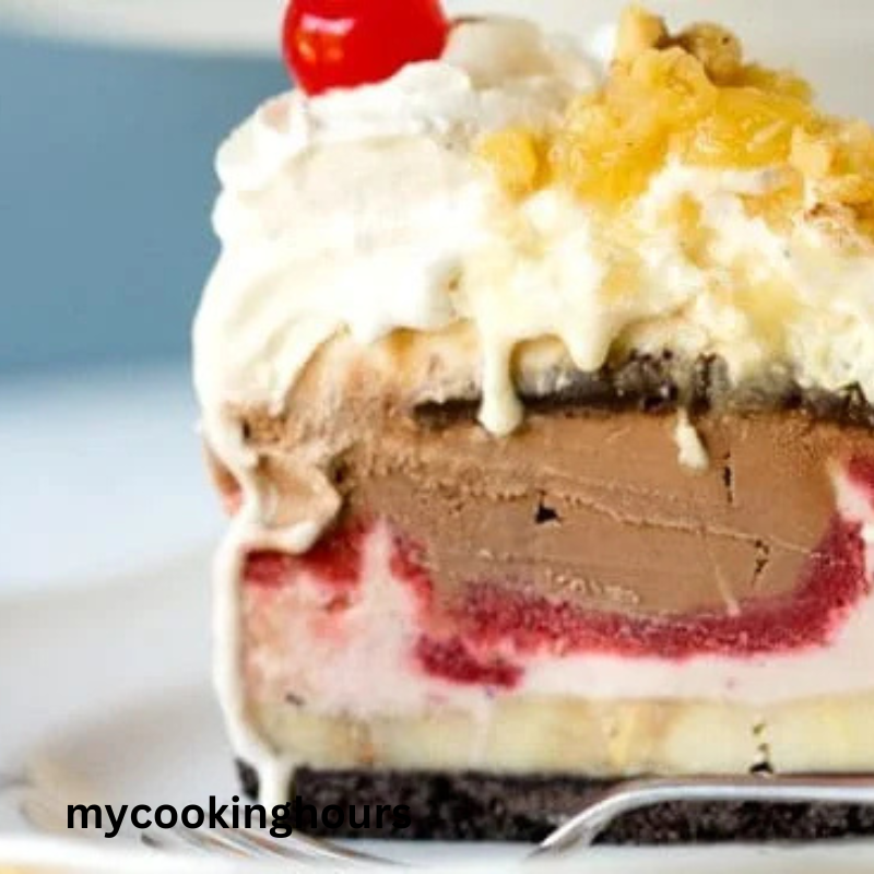 banana split ice cream cake