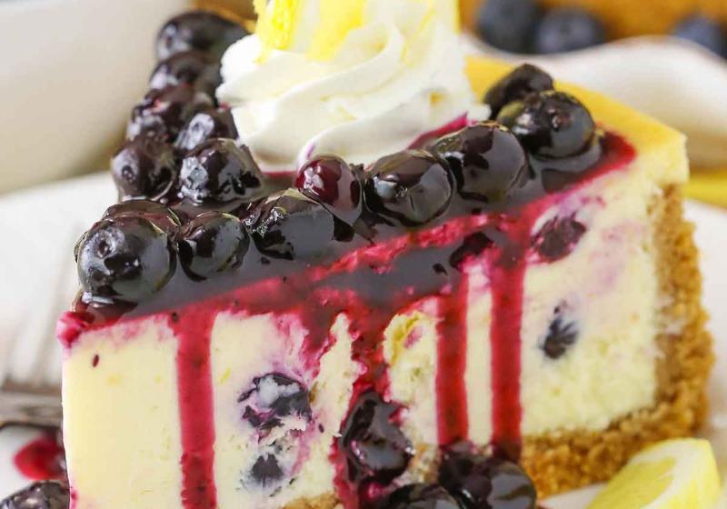 lemon and blueberry cheesecake