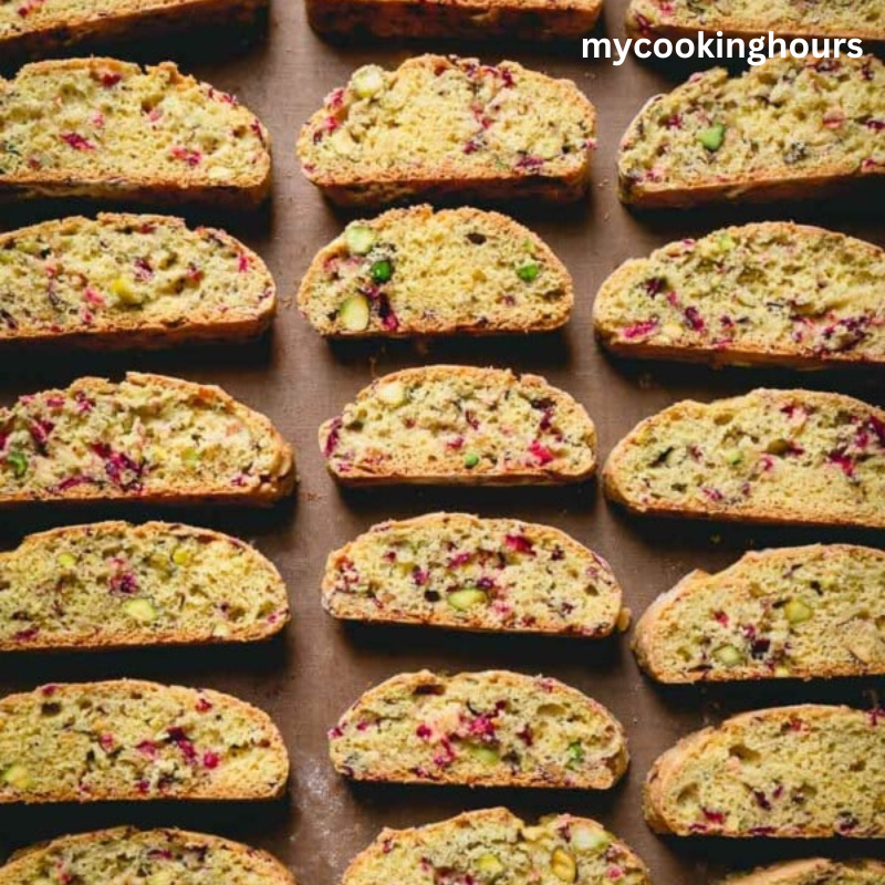 Cranberry pistachio biscotti