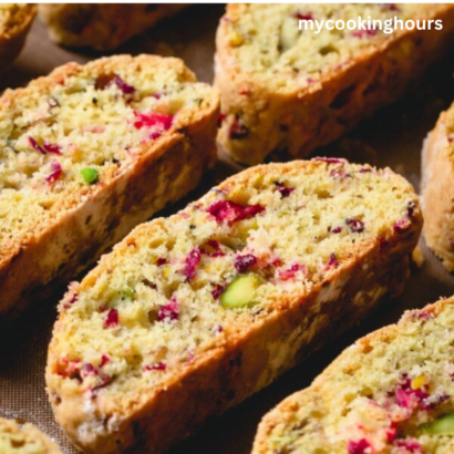 Cranberry pistachio biscotti