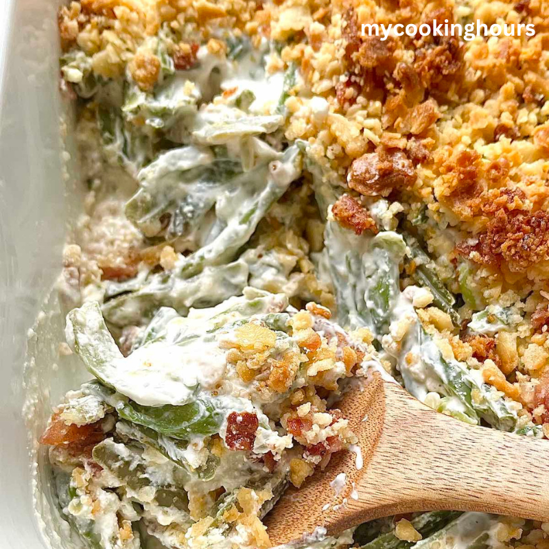 Green bean casserole with cream cheese